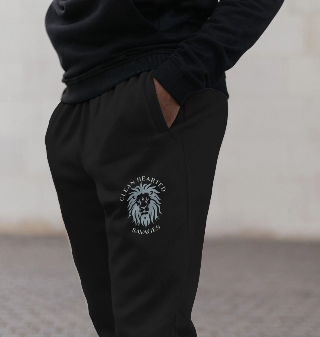 Men's Organic Joggers - Ice Blue Lion