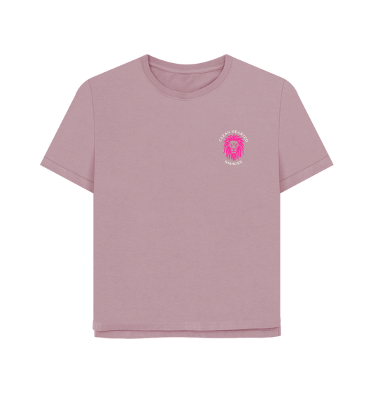 Mauve Women's Organic Tee test oversized Pink Lion  from Clean Hearted Savages**