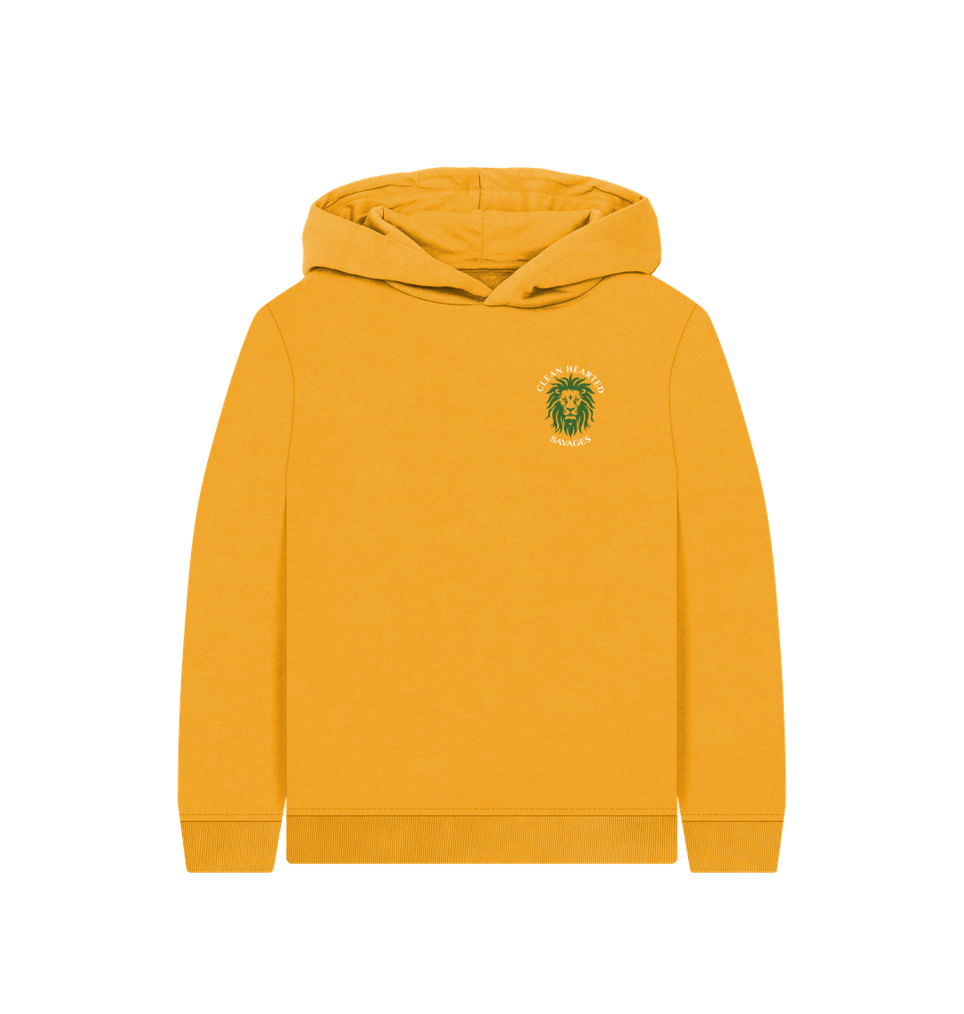 Mustard Junior Savage Eco Hoodie Lion Back Print