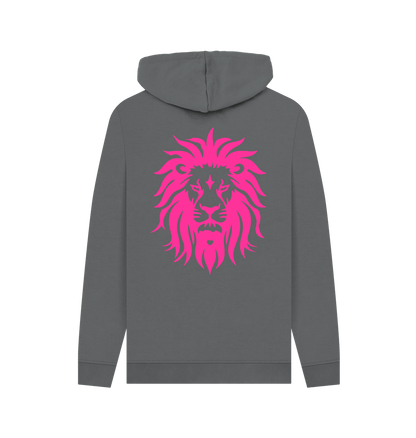 Clean Hearted Savages Organic Women's Dark Grey Hoodie with Pink Lion**