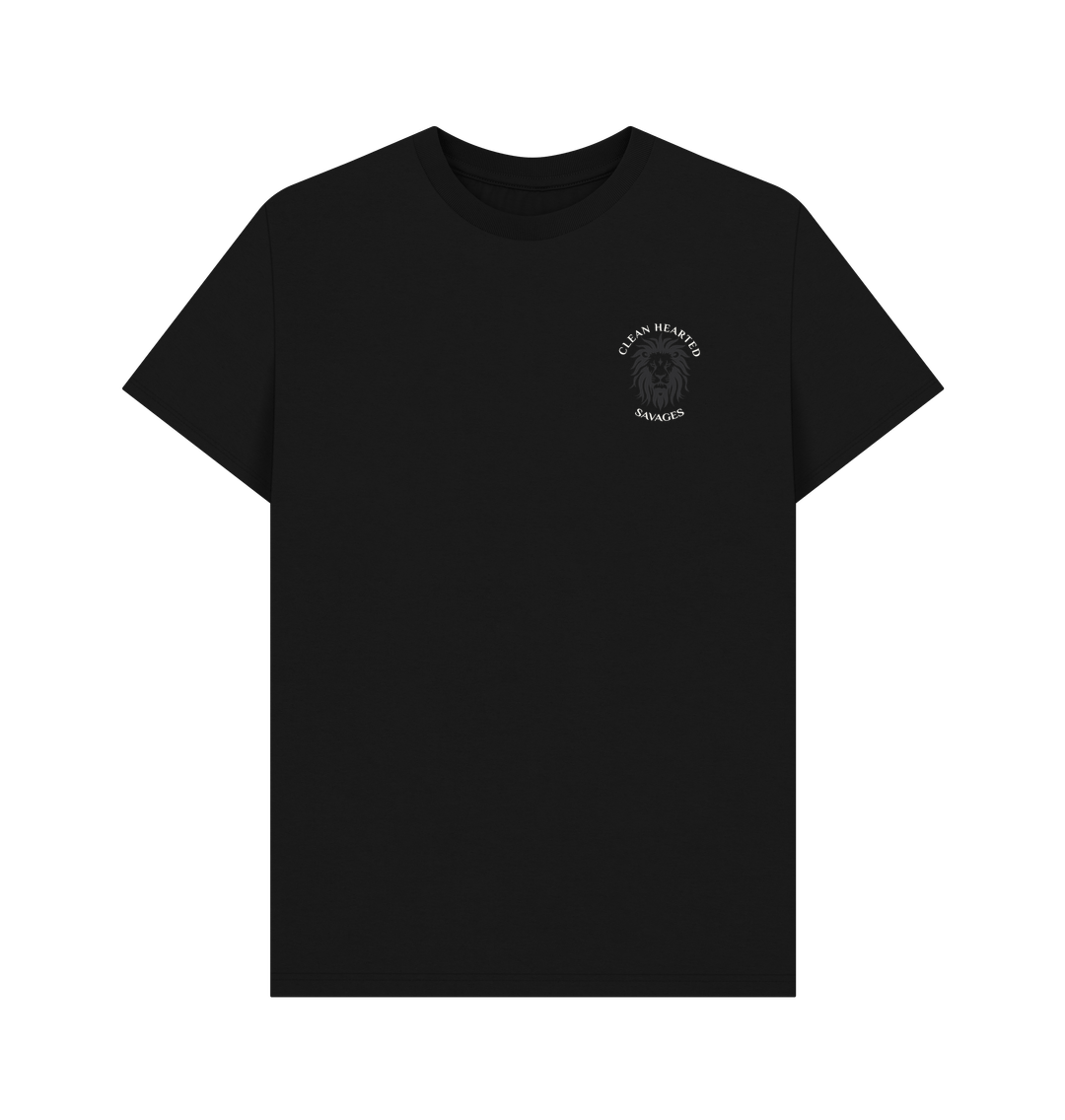 Black Clean Hearted Savages Organic Tee Black - Grey Lion**