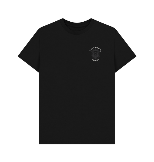 Black Clean Hearted Savages Organic Tee Black - Grey Lion**