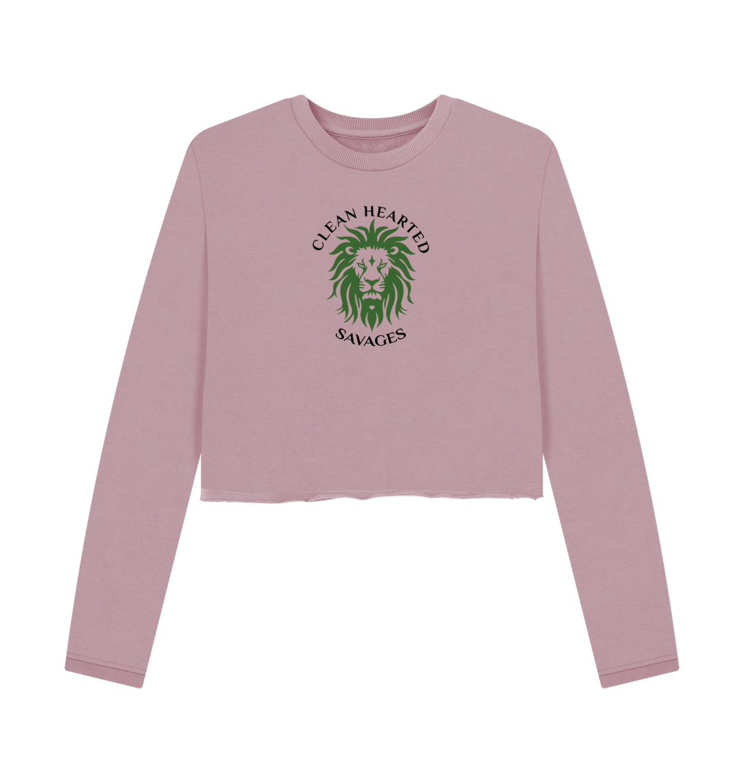 Mauve Women's Boxy Sweatshirt with Central Lion Logo