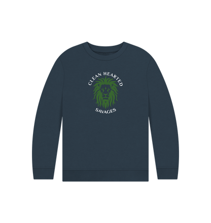 Navy Blue Organic Kids Crew Neck Sweater