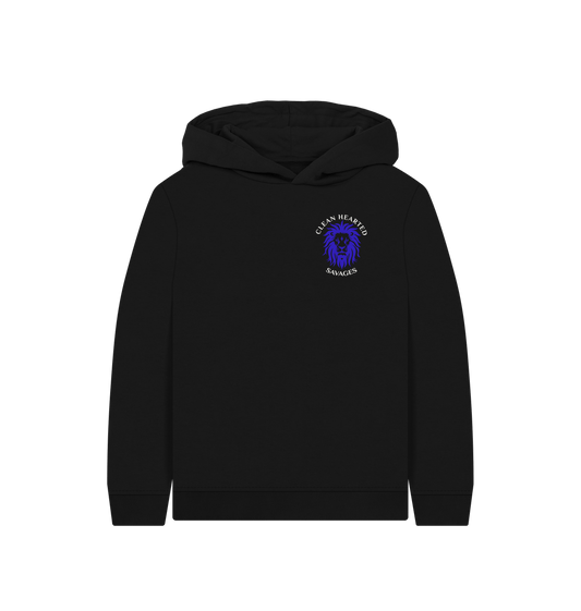 Black Clean Hearted Savages Organic Kids Blue Lion Hoodie