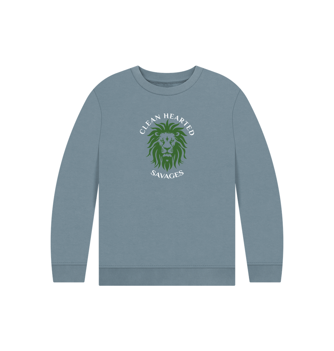 Stone Blue Organic Kids Crew Neck Sweater