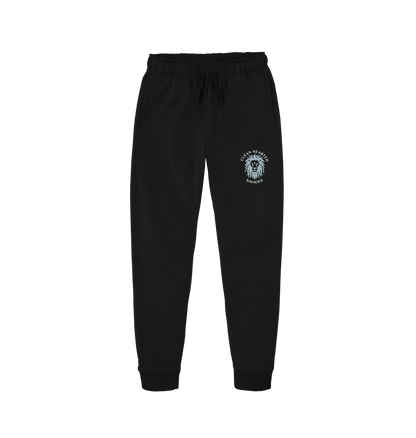 Black Men's Organic Joggers - Ice Blue Lion
