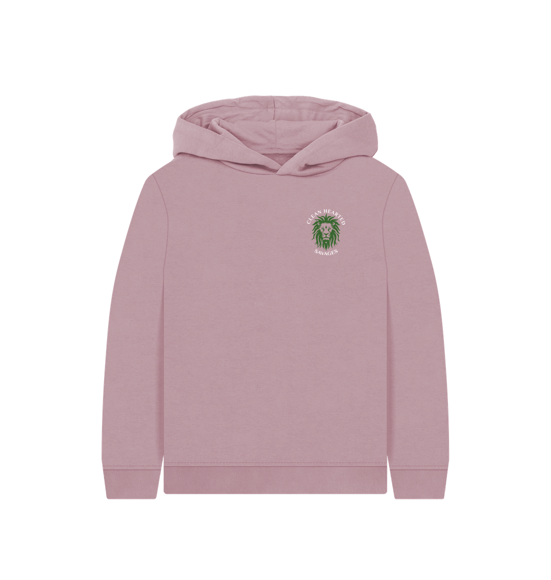 Mauve Junior Savage Eco Hoodie Lion Back Print