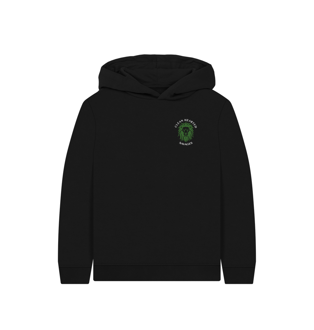 Black Junior Savage Eco Hoodie Lion Back Print
