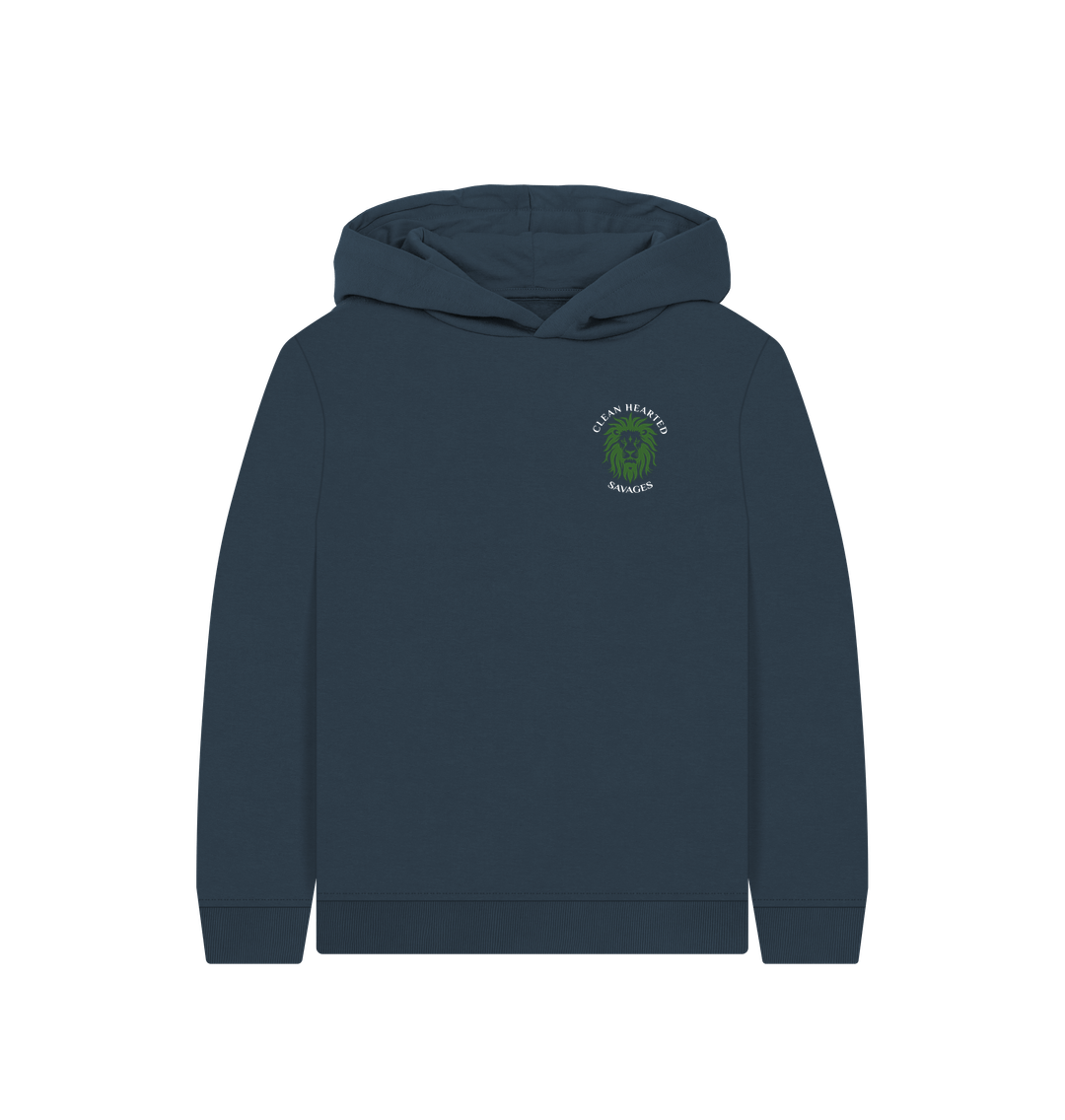 Navy Blue Junior Savage Eco Hoodie Lion Back Print