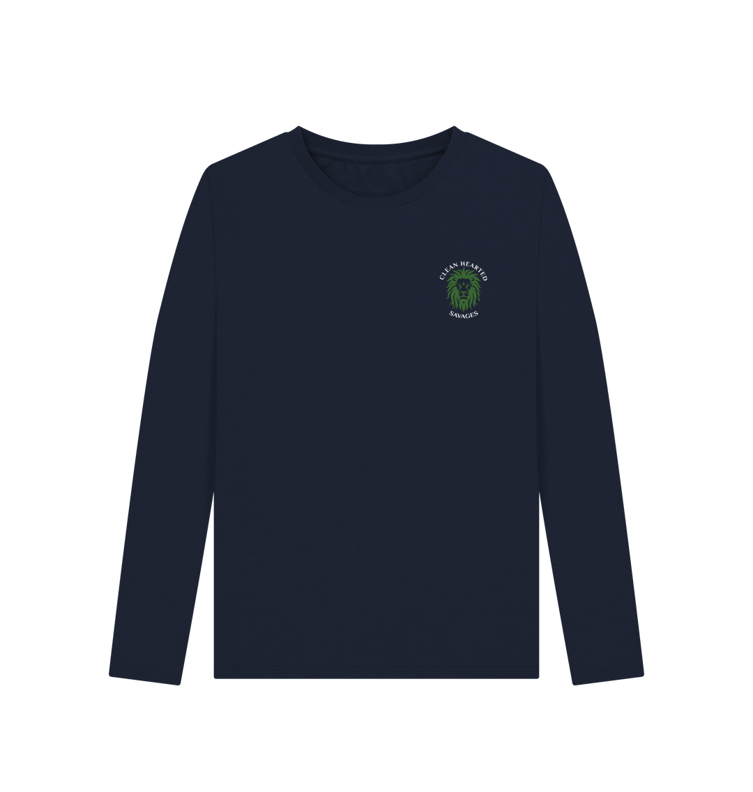 Navy Blue Women's Long Sleeve T-Shirt Dark