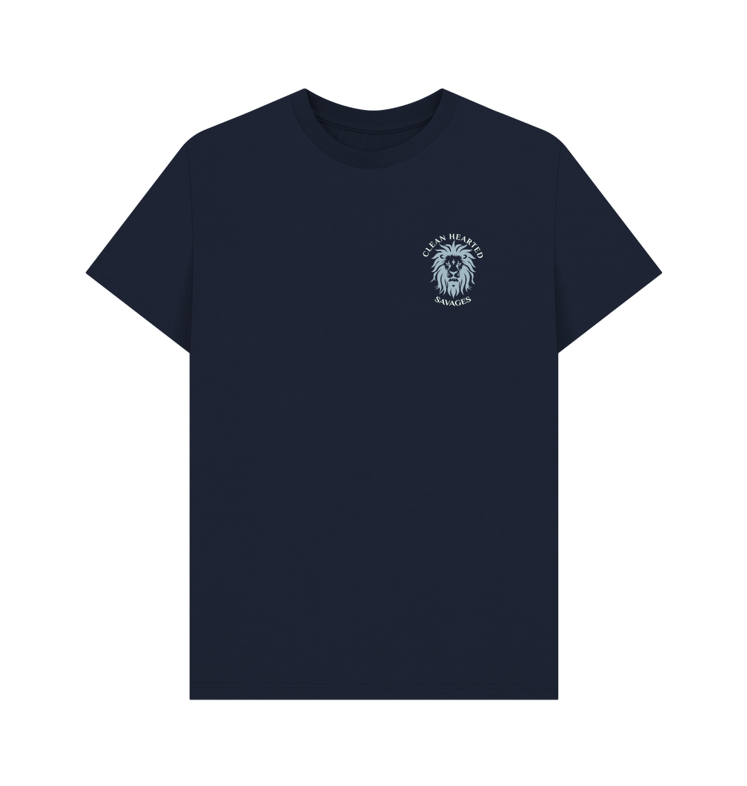 Navy Blue Clean Hearted Savages Organic Navy -Ice Lion T-Shirt**