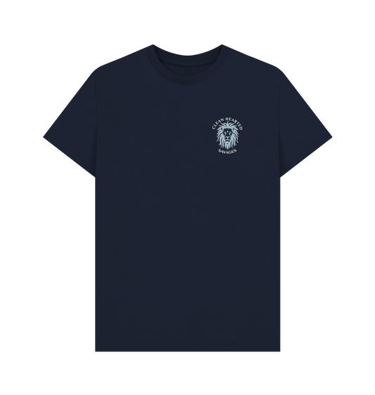 Navy Blue Clean Hearted Savages Organic Navy -Ice Lion T-Shirt**