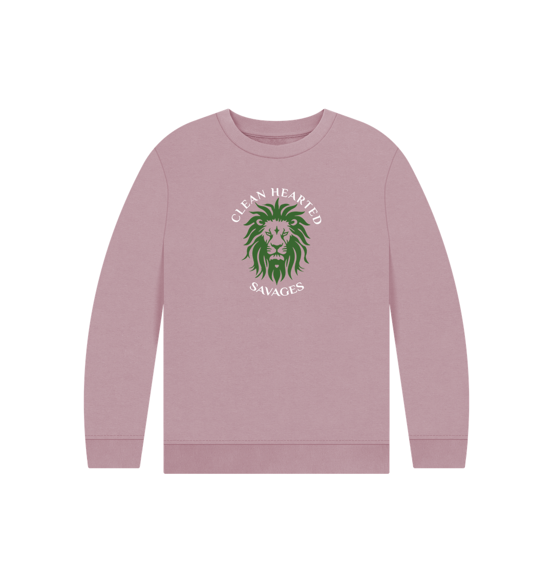 Mauve Organic Kids Crew Neck Sweater
