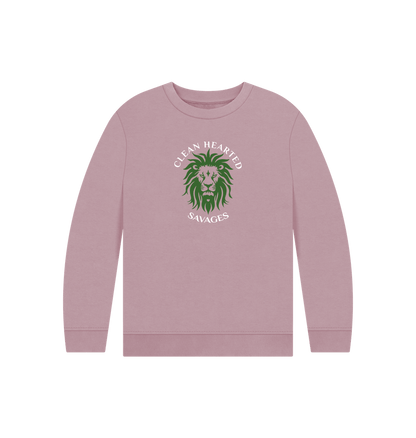 Mauve Organic Kids Crew Neck Sweater