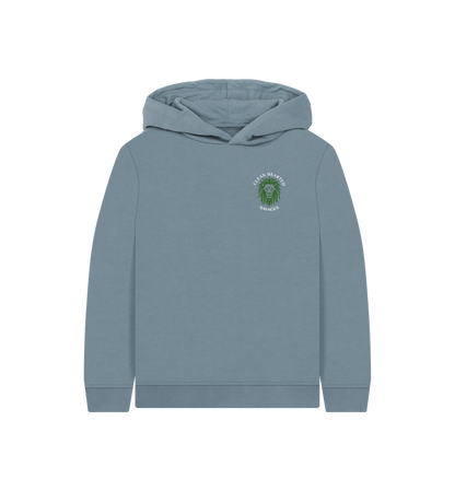 Stone Blue Junior Savage Eco Hoodie Lion Back Print